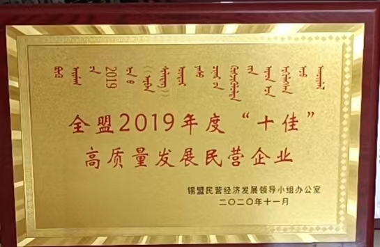 十佳高質(zhì)量發(fā)展民營(yíng)企業(yè)